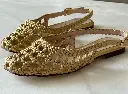 SANDALIA ALÍA TEJIDO ARTESANAL COLOR ORO
